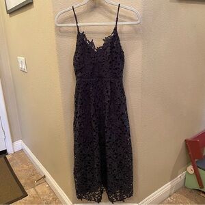 ASTR Women The Label Black Lace Eyelet Midi Party Dress Size Small